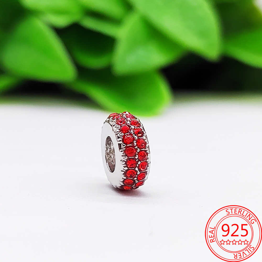 New Popular 925 Sterling Silver Charm Jewelry Colorful Zircon Charm DIY Necklace Accessories For Bracelet Fashion Charm
