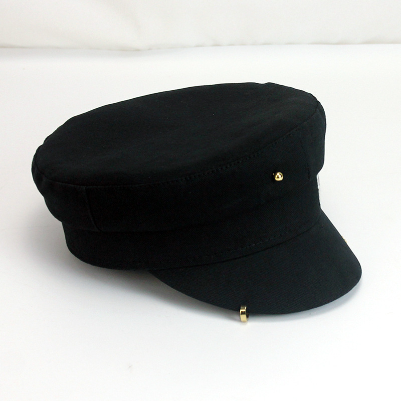 Simple Embroidery RB Hat Women Men Street Fashion Style sboy Hats Black Berets Flat Top Caps Men Drop Ship Cap 220511