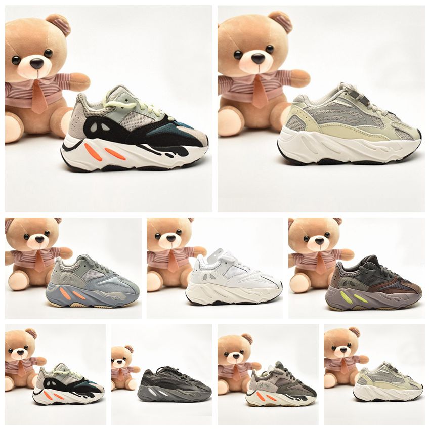Brand Infants Kids Designer Shoes Boys Girls Athletic 700 Sneakers Boy Black Skeleton Basketball Trainers Children top quality Breathable Outdoor sport shoe 28-35