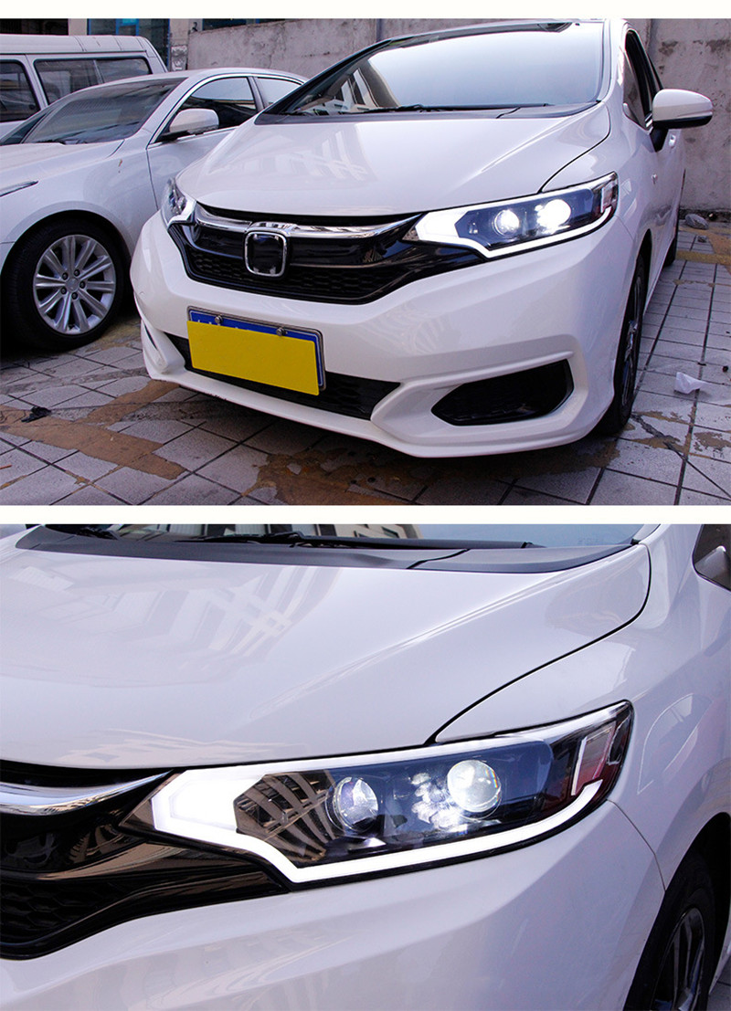 LED Headlight For Honda Jazz Fit Headlight Assembly DRL High Beam Light Streamer Turn Signal 20 14-20 20