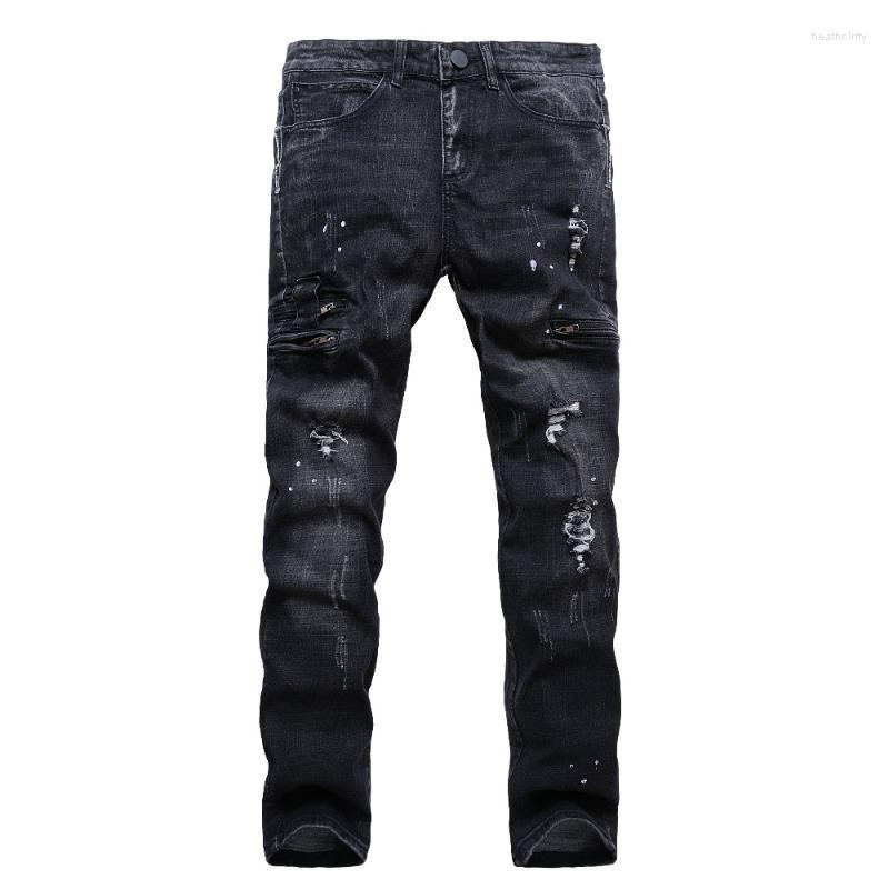 Men's Jeans Spring Men Moto Biker Fashion Style Straight Slim Fit Man Denim Pants Distressed Black MaleMen's Heat22
Men's Jeans Spring Men Moto Biker Fashion Style Straight Slim Fit Man Denim Pants Distressed Black MaleMen's Heat22