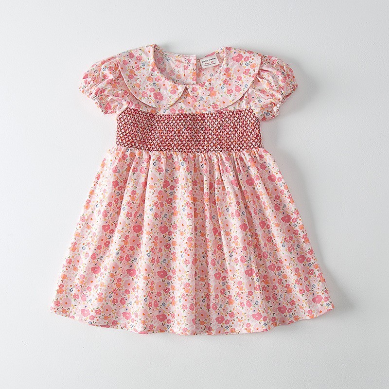 Summer Clothes Charming Dress Girls Dress Cotton Casual Print Children Dress Cute Baby Clothing Wholesale 27 Years Old 220707