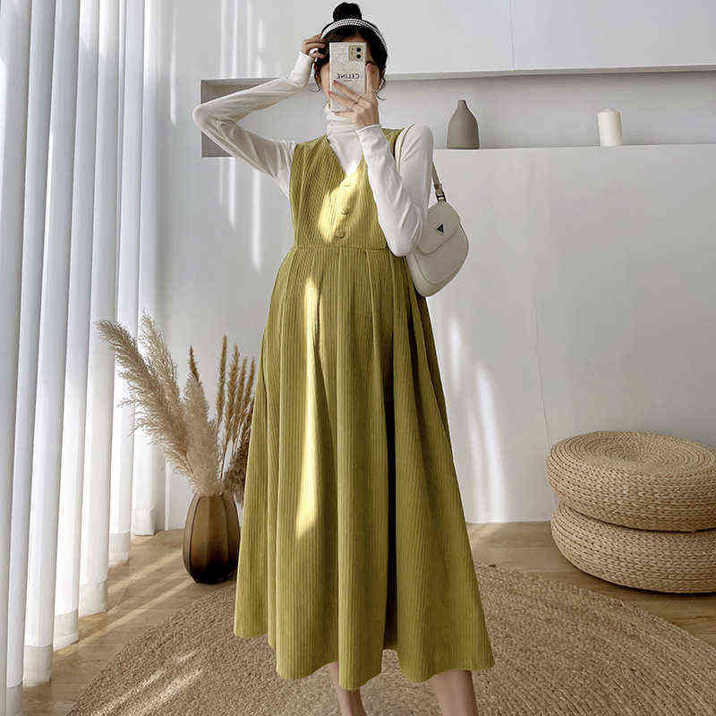 Maternity two-piece spring new bottoming shirt + corduroy vest long skirt, maternity dress G220418, Yellow skirt
Maternity two-piece spring new bottoming shirt + corduroy vest long skirt, maternity dress G220418, Yellow skirt
