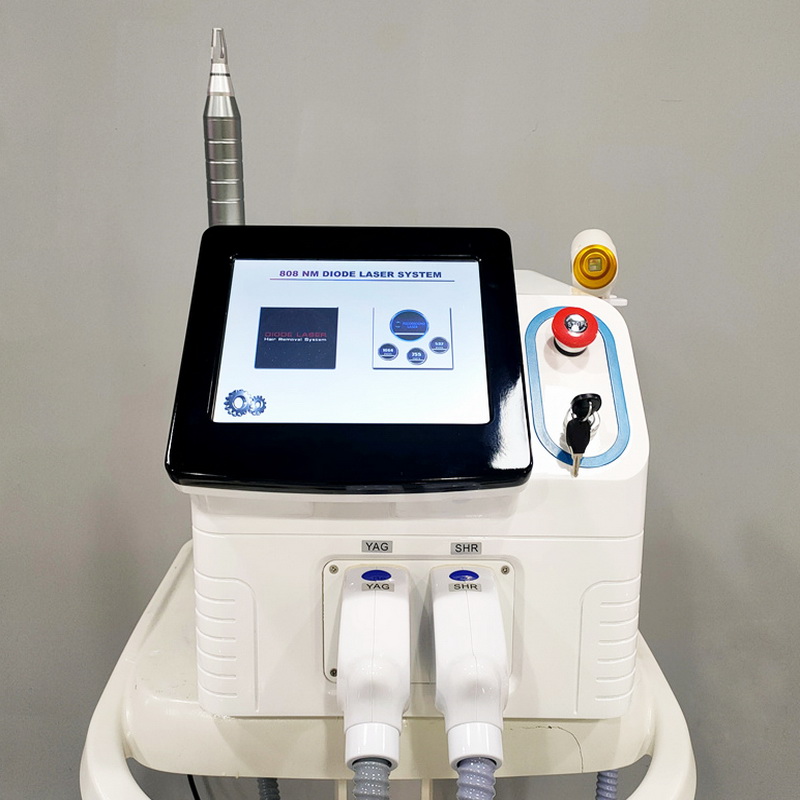 Portable Multi-functional ND-yag Laser Tattoo Removal Laser Hair Removal Skin Rejuvenation Device for beauty salon