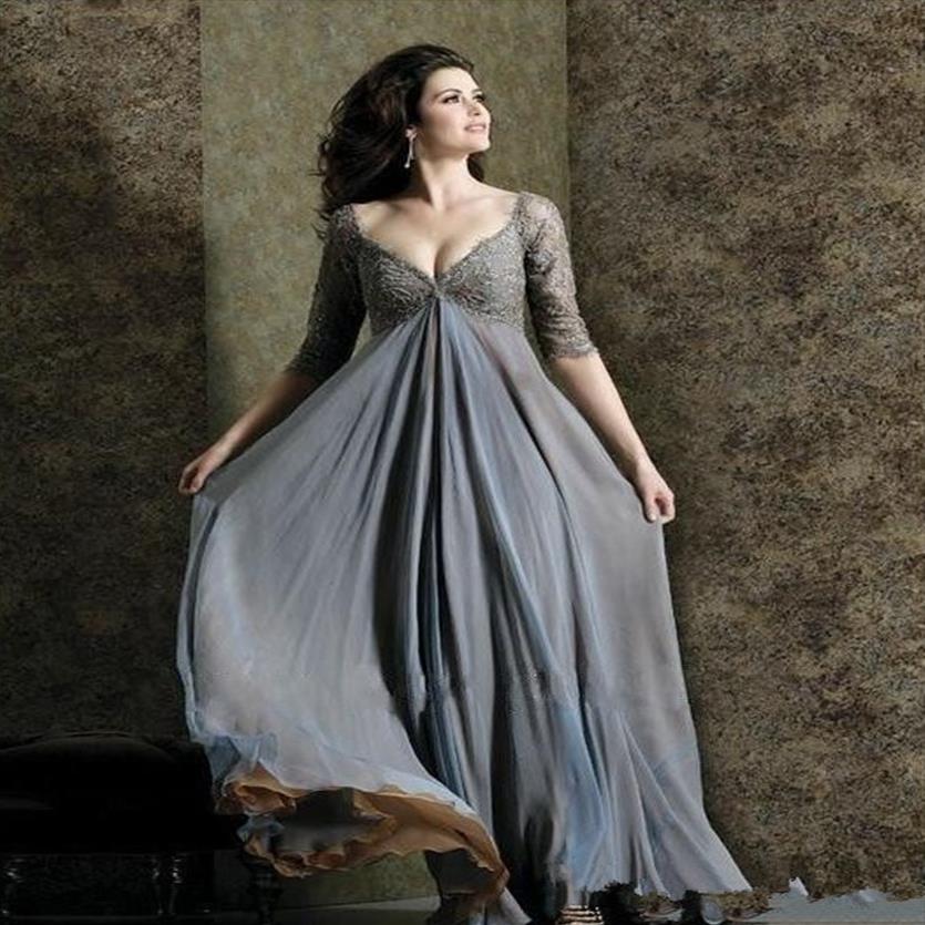 Chic Plus Size Lace Mother Of The Bride Dresses Sleeves A-Line V-Neck Empire Waist Mother Of Groom Dress Floor-Length Chiffon Even263i
Chic Plus Size Lace Mother Of The Bride Dresses Sleeves A-Line V-Neck Empire Waist Mother Of Groom Dress Floor-Length Chiffon Even263i