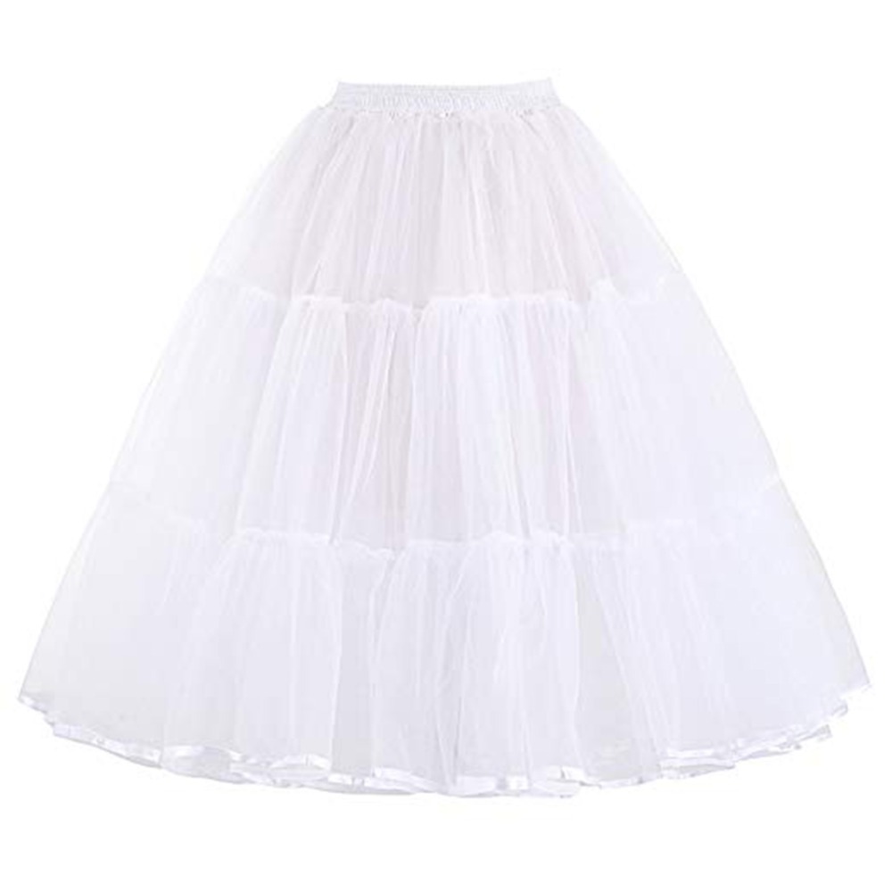 Women Petticoat Under Dress 60CM Length Bridal Party Petticoat Waist Size for 60-100CM Adjust Summer Crinoline No Hoop