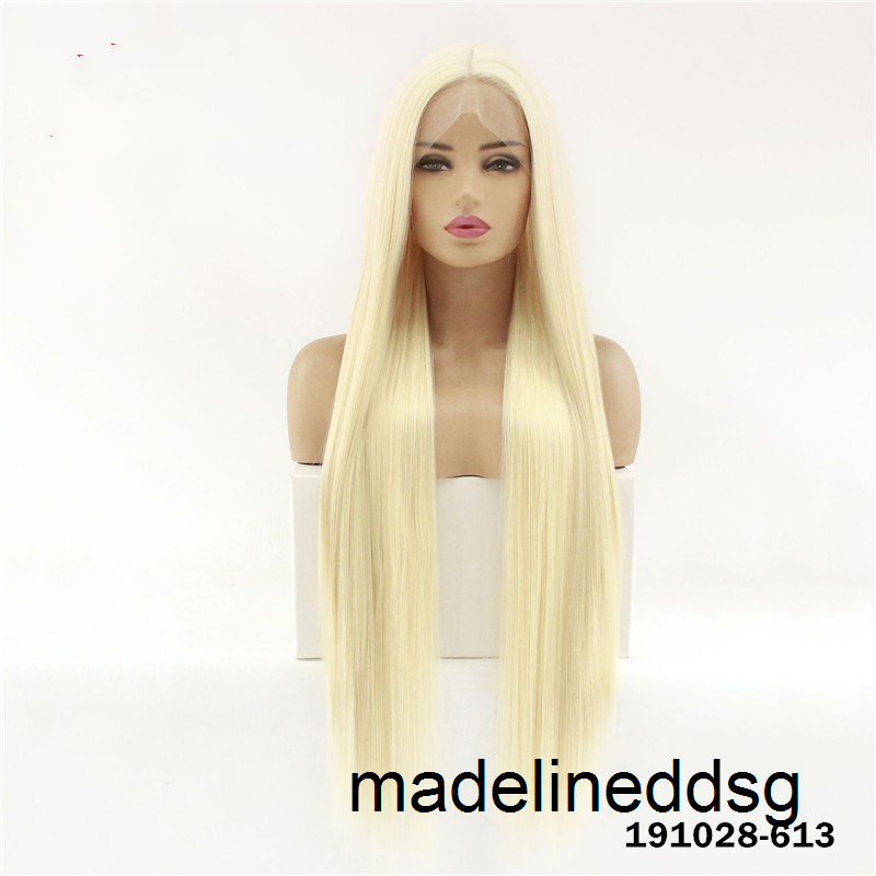 30 Inch 613# Blonde Full Straight Synthetic Remy Hair Lace Front Wigs Simulation Human Hair perruques de cheveux humains Wig O6FA
30 Inch 613# Blonde Full Straight Synthetic Remy Hair Lace Front Wigs Simulation Human Hair perruques de cheveux humains Wig O6FA