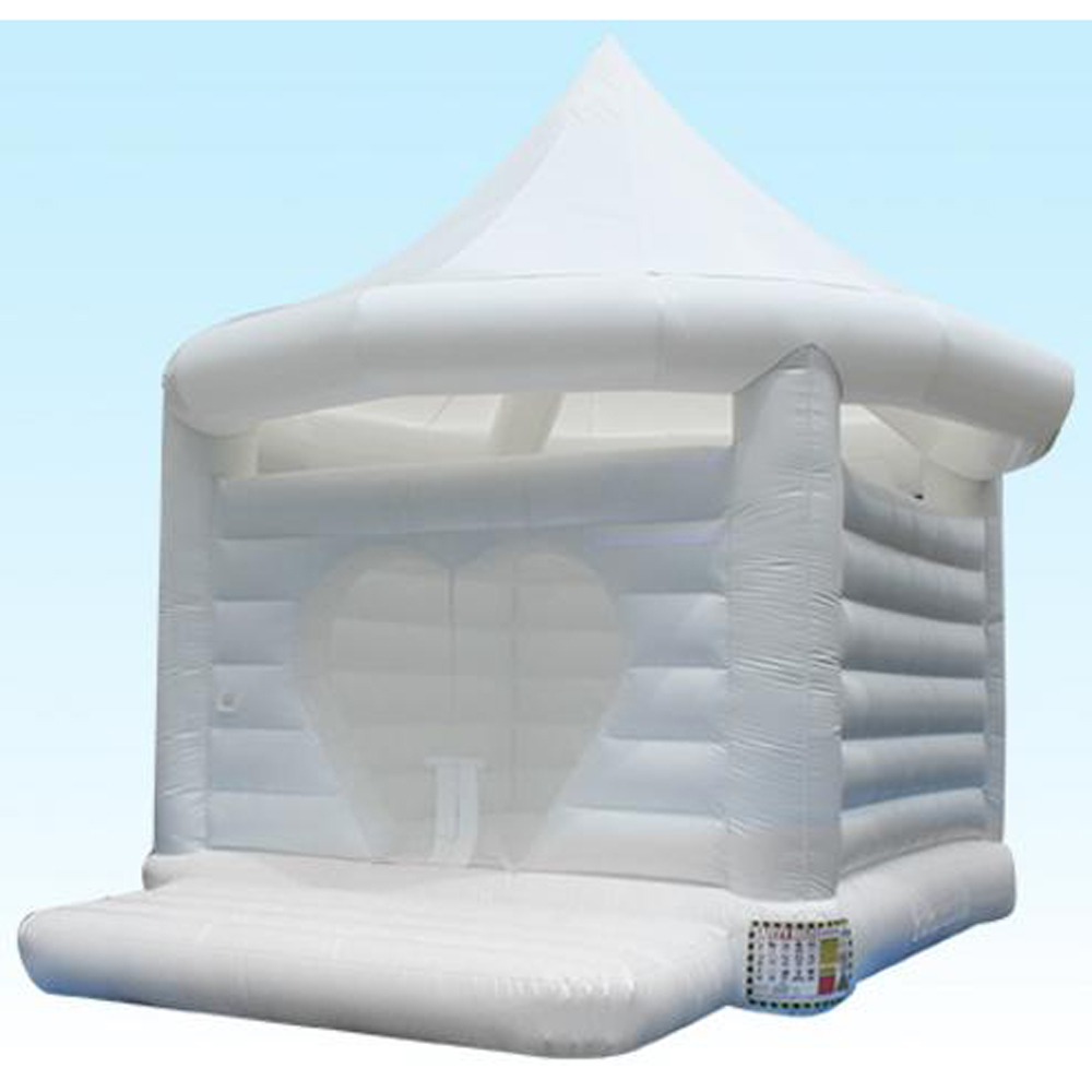wedding white inflatable bouncy castle jumping bouncer bounce house with heart shaped door for adult party