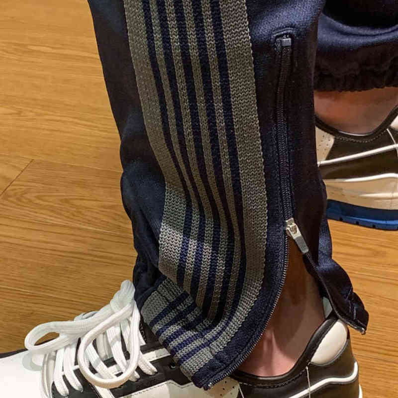 2022 Needles Pencil Pants Men Women High Quality Leg Zipper Needles Pants Butterfly Embroidered Double Stripe Trousers T220803 - view 7