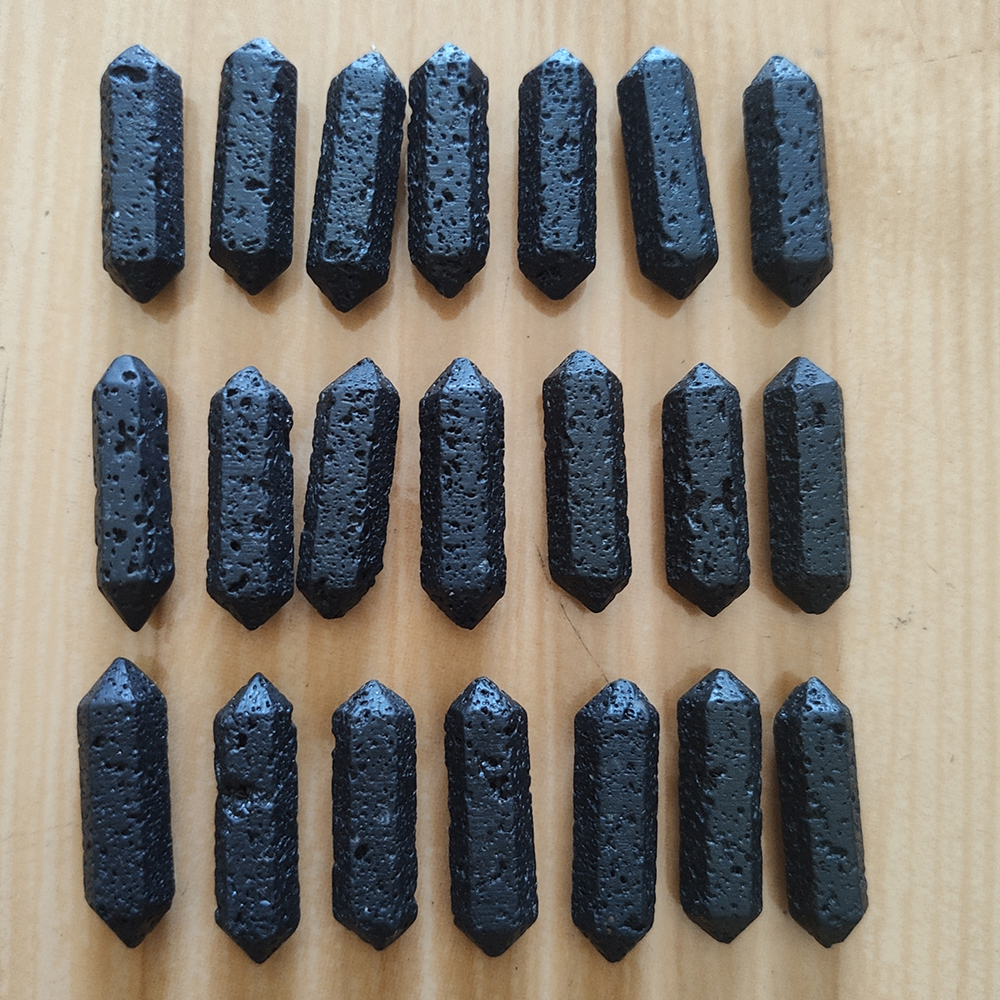 Hexagon Prism Lava Stone Charms Aromatherapy Essential Oil Perfume Diffuser Pendant For Lava Necklace Jewelry Making