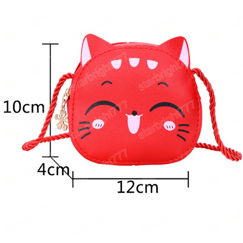 Cute Children Girls' Crossbody Bag Cartoon Cat Princess Small Shoulder Bags PU Leather Boys Kids Coin Purse Handbags Wallet