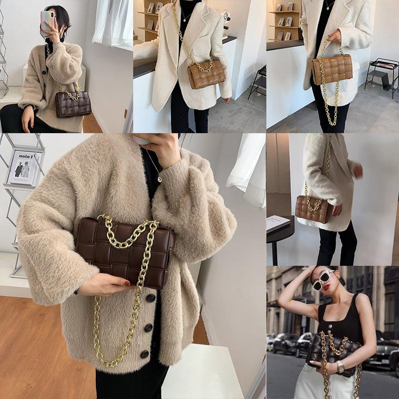 Evening Bags Women Crossbody Bag Weave Flap For Leather Thick Chain Solid Color Shoulder Handbags Female Travel Cross Body, Black
Evening Bags Women Crossbody Bag Weave Flap For Leather Thick Chain Solid Color Shoulder Handbags Female Travel Cross Body, Black
