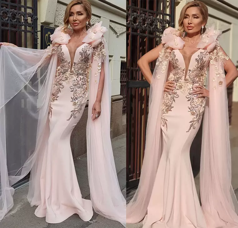 Light Pink Mermaid Evening Dresses Designer 2022 Satin Sleeveless Plunging V Neck Custom Made Plus Size Formal Occasion Wear Arabic Lace Applique Prom Gown vestidos, Royal blue
Light Pink Mermaid Evening Dresses Designer 2022 Satin Sleeveless Plunging V Neck Custom Made Plus Size Formal Occasion Wear Arabic Lace Applique Prom Gown vestidos, Royal blue