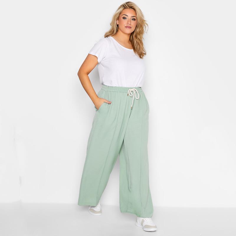 Women's Plus Size Pants Elastic Drawstring Waist Summer Loose Elegant Wide Leg Pocket Side Lightweight Casual Straight Trousers 4XL 5XLWomen, Mint green
Women's Plus Size Pants Elastic Drawstring Waist Summer Loose Elegant Wide Leg Pocket Side Lightweight Casual Straight Trousers 4XL 5XLWomen, Mint green