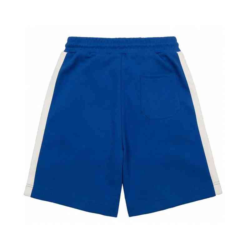 Men's Shorts high version correctly printed side letters red and blue shorts can be solid