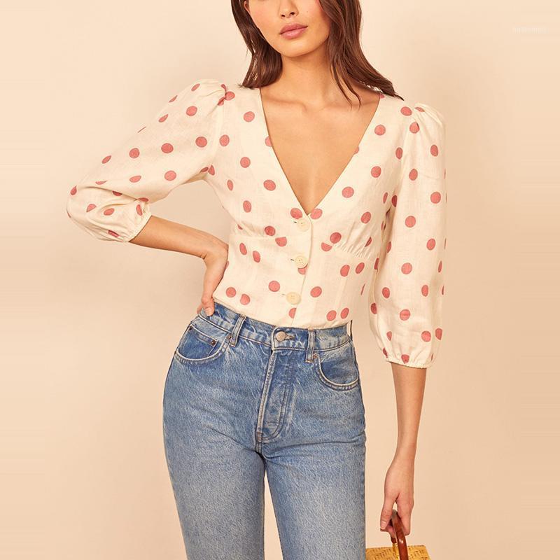 Summer Casual Preppy Style Design Blouse Women V Neck Polka Dot Print Long Sleeve Temperament Linen Tops Shirts Women' Blouses, Pink
Summer Casual Preppy Style Design Blouse Women V Neck Polka Dot Print Long Sleeve Temperament Linen Tops Shirts Women' Blouses, Pink