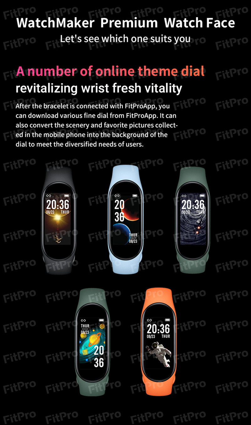 Xiaomi M7 Smart Wristbands Watch Men Women Fitness Sports Smart Band Fitpro Version Bluetooth Music Heart Rate Take Pictures Smartwatch Wristband