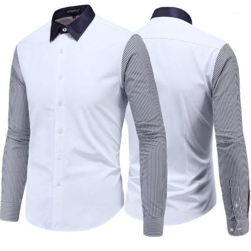 Men's Casual Shirts 2022 Spring Autumn Fashion Leisure Splicing Stripe Single-breasted Slim Business Long Sleeve, White
Men's Casual Shirts 2022 Spring Autumn Fashion Leisure Splicing Stripe Single-breasted Slim Business Long Sleeve, White