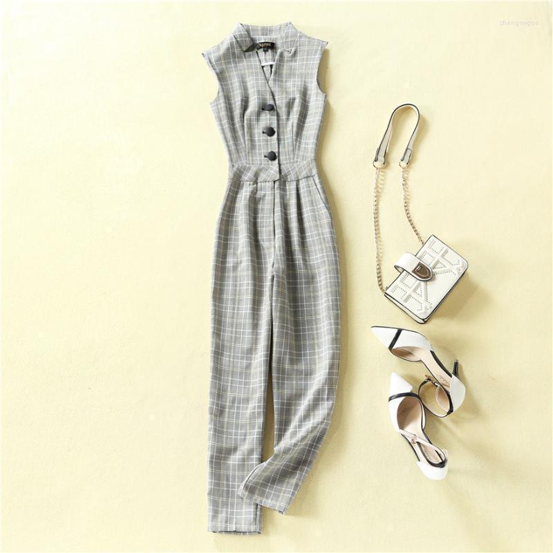Women' Jumpsuits & Rompers Women Fashion 2022 Summer Jumpsuit Sexy V-neck Button Front Designer Brand Runway Sleeveless Plaid Overalls, White
Women' Jumpsuits & Rompers Women Fashion 2022 Summer Jumpsuit Sexy V-neck Button Front Designer Brand Runway Sleeveless Plaid Overalls, White