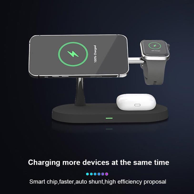 Epacket 5 In 1 Magnetic Wireless charger Stand 15W Fast Charging Dock Station For Watch Chargers Stand3149216E2555