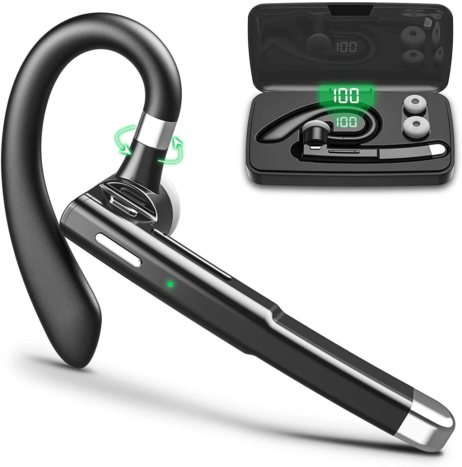 Wireless Headphones Micro Bluetooth Bussiness Headset In-Ear Earphone Earbud with Mic for Smart Mobile Cell Phone