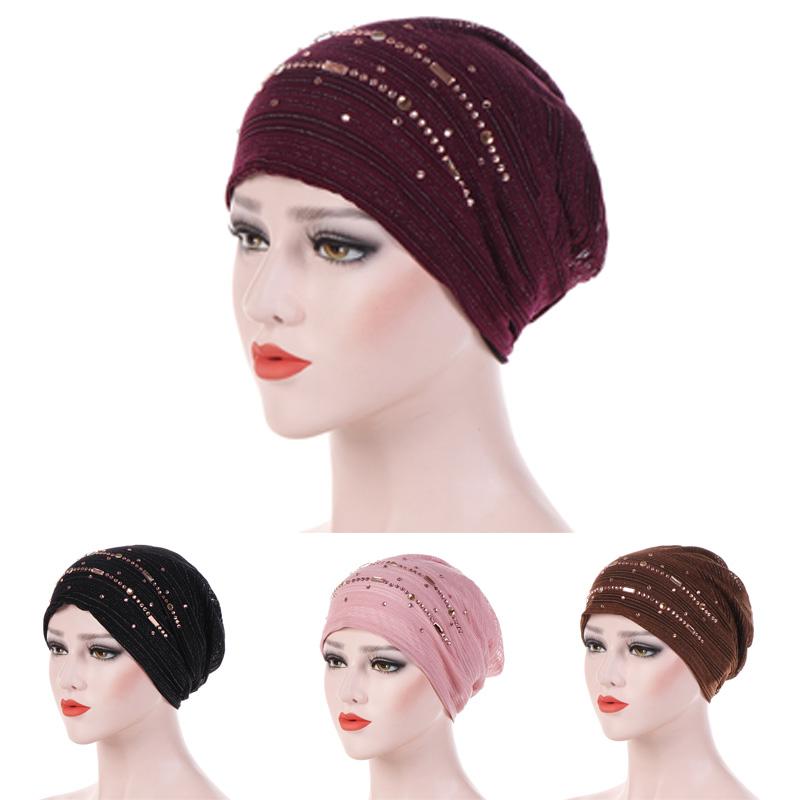 Beanie/Skull Caps Thin Lace Summer Turbans With Rhinestone Women Head Scarf Islamic Inner Hijab Soft Elastic Female Pleated Bonnet HatBeanie, Black
Beanie/Skull Caps Thin Lace Summer Turbans With Rhinestone Women Head Scarf Islamic Inner Hijab Soft Elastic Female Pleated Bonnet HatBeanie, Black