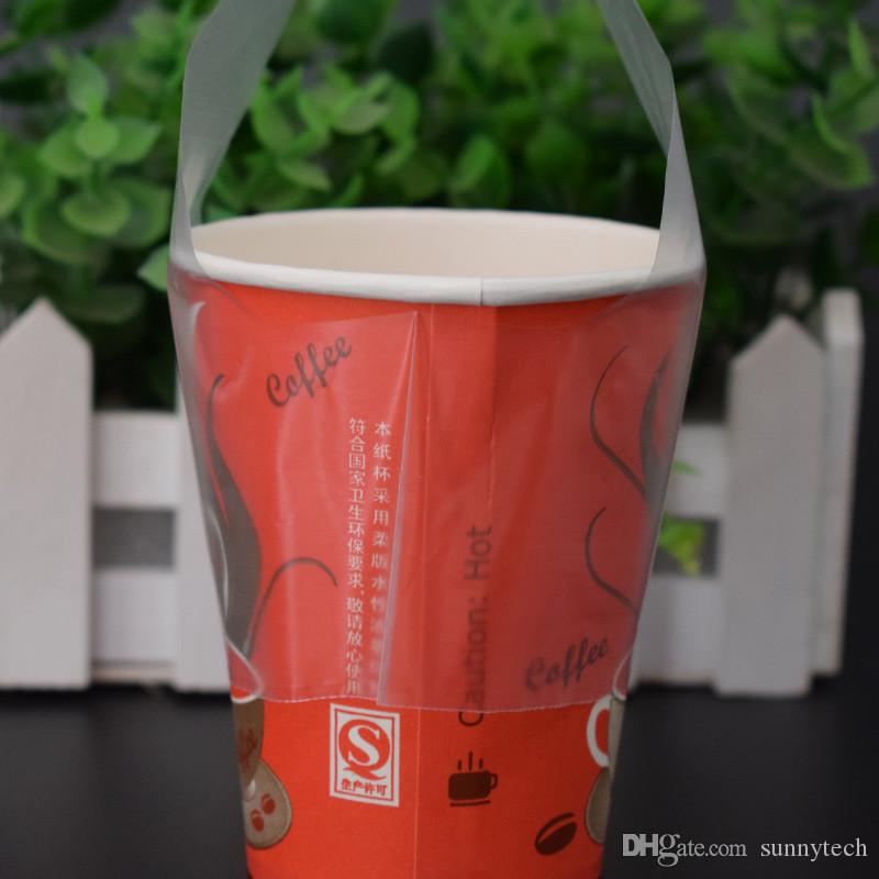 Clear Plastic Transparent Carrier Bag Pouch T-Shaped Bayonet One Cup Beverage Packaging Bag Factory wholesale LZ1918