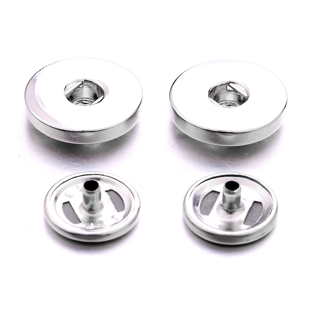 Metal 12mm 18mm Snap Button Clasps Base Buttons to Make DIY Snaps Bracelet Necklace Snap Jewelry
