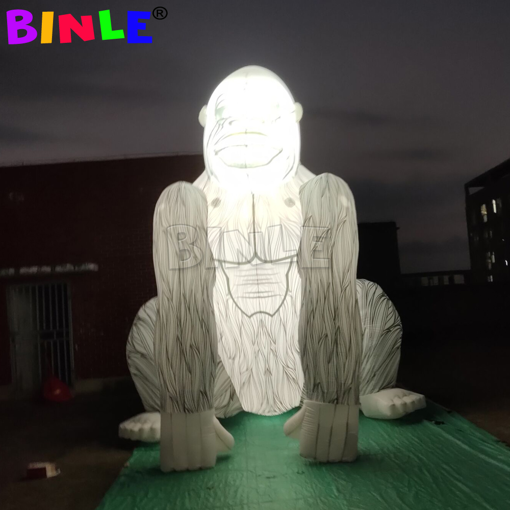 Customizable color giant Inflatable Gorilla with led lights,large Inflatable monkey Ground Balloon for advertising decoration