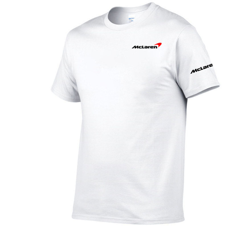 summer Men Tshirt McLaren summer uniform personality print 100% cotton shirt crew neck Tshirt fashion trend racing style 220608