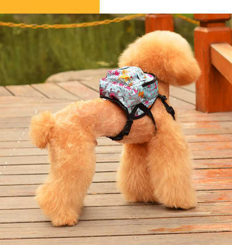 Harness and Leashes Set Multi-functional Dog Backpack Adjustable Saddle Bag 5 Colors K11