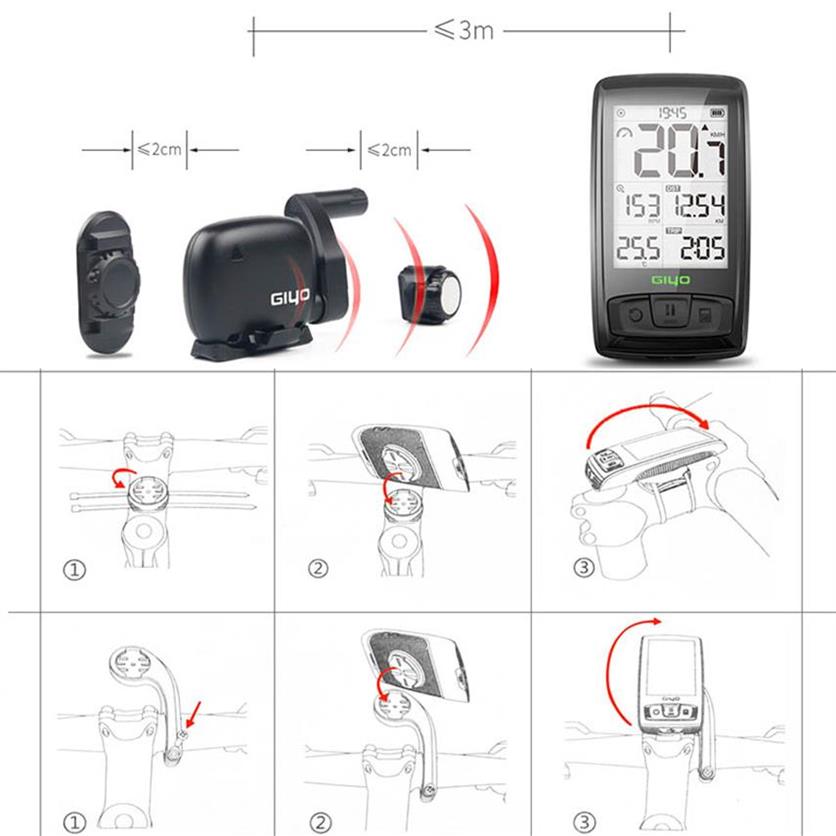 BLE40 Wireless Bicycle Computer Mount Holder Bicycle Speedometer SpeedCadence Sensor Waterproof Cycling Bike Computer260Y263L