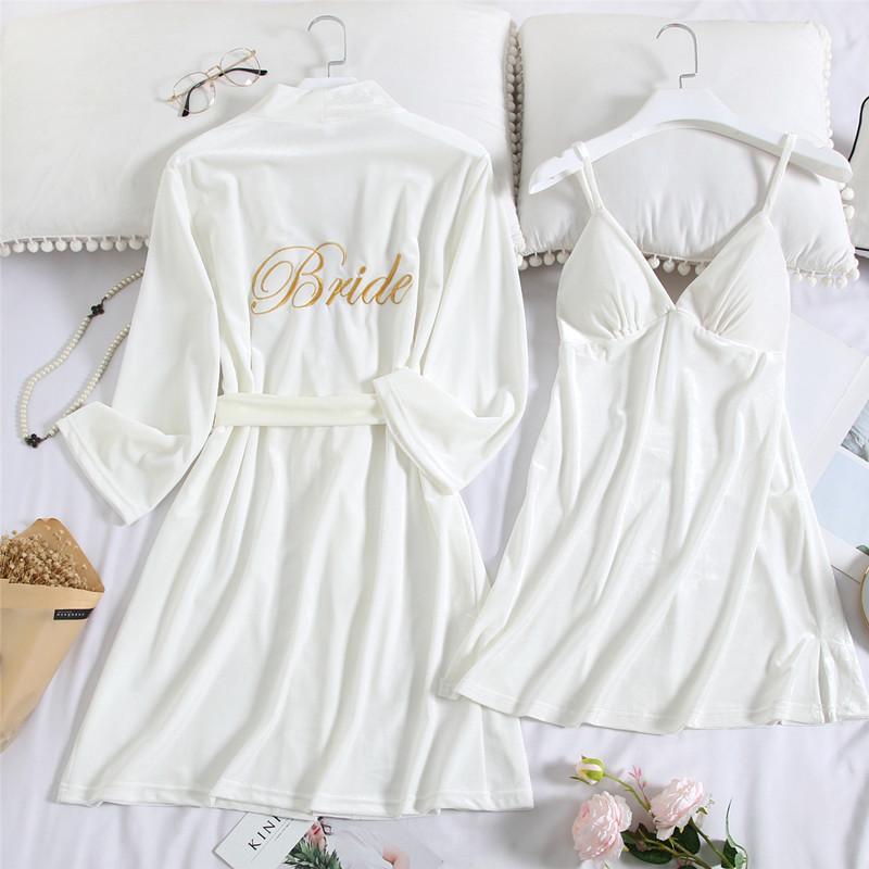 Women's Sleepwear Bride Bridesmaid Wedding Robe Women Velour Nighty&Robe Set Velvet Embroidery Kimono Gown Intimate LingerieWomen's, A burgundy
Women's Sleepwear Bride Bridesmaid Wedding Robe Women Velour Nighty&Robe Set Velvet Embroidery Kimono Gown Intimate LingerieWomen's, A burgundy
