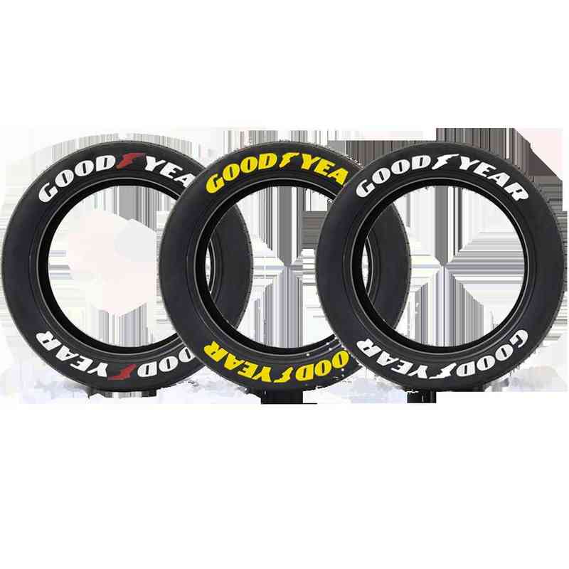Tire Letter Stickers Rubber 3D Car Motorcycle Wheel Stickers Custom Car Accessories Decoration Decals White red yellow color Y220609