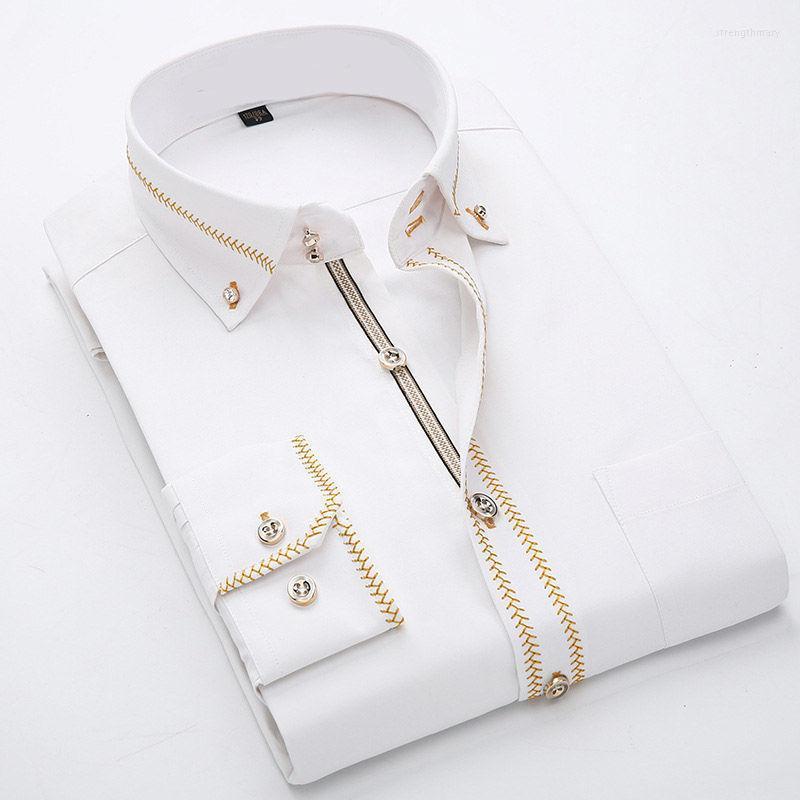 Men's Dress Shirts Spring And Autumn White Shirt With Printing Edging Long Sleeve Korean Slim Fit Youth Business Fashion Stre22, Black
Men's Dress Shirts Spring And Autumn White Shirt With Printing Edging Long Sleeve Korean Slim Fit Youth Business Fashion Stre22, Black