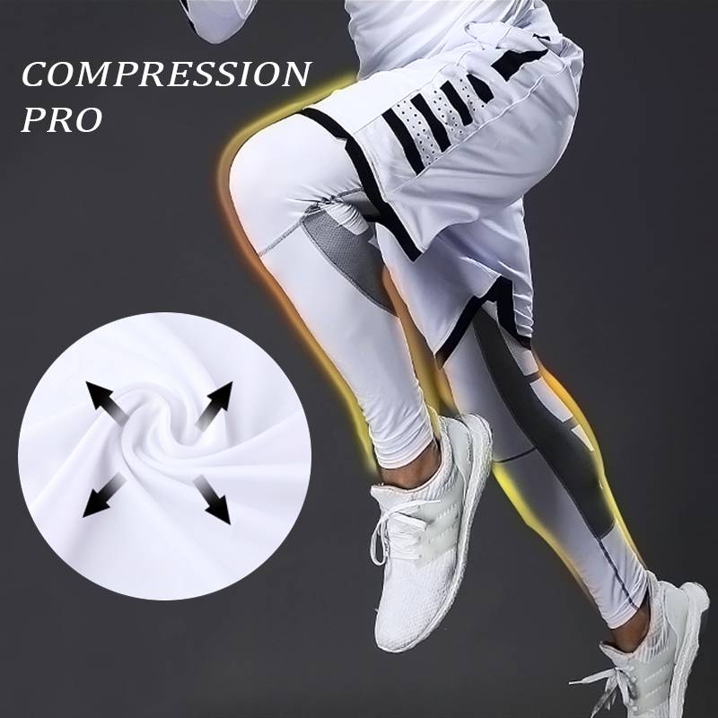 Mens Compression Pants Male Tights Leggings for Running Gym Sport Fitness Quick Joggings Workout White Black Trousers 220727