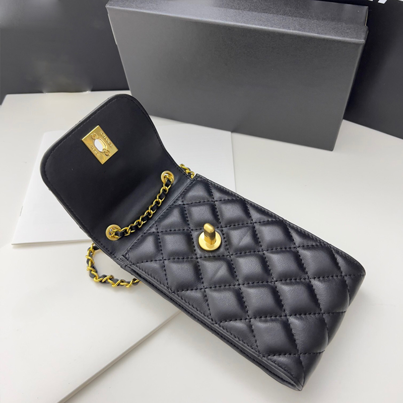 4 colors Classic wallet Mobile Phone Bag Shoulder Bags Coin Purse Designer High-end Genuine Leather Hardware Letters Chain bag High Quality Crossbody Bags, Black-a
4 colors Classic wallet Mobile Phone Bag Shoulder Bags Coin Purse Designer High-end Genuine Leather Hardware Letters Chain bag High Quality Crossbody Bags, Black-a