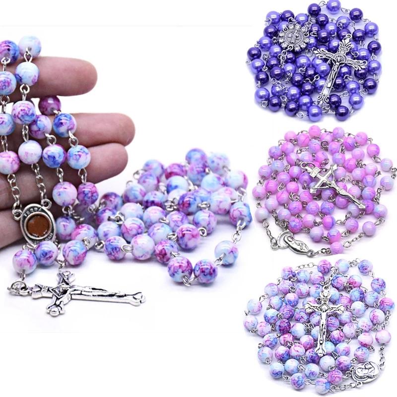 Pendant Necklaces 3 Styles Fashion Handmade Rosary Cross Necklace Christian Catholic Virgin Glass Chains Beads Jewelry Gifts
Pendant Necklaces 3 Styles Fashion Handmade Rosary Cross Necklace Christian Catholic Virgin Glass Chains Beads Jewelry Gifts