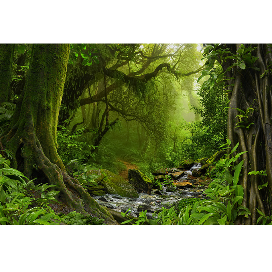 Custom 3D Photo Wallpaper Natural Sunlight Green Forest Landscape Wall Paper for Walls 3D Living Room Bedroom Background Murals
