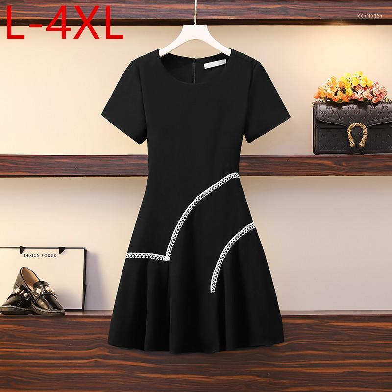 Plus Size Dresses Fashion Summer Ladies Women Dress O-Neck Short Sleeve Large Female Black XL 2XL 3XL 4XL Echm22, Picture color
Plus Size Dresses Fashion Summer Ladies Women Dress O-Neck Short Sleeve Large Female Black XL 2XL 3XL 4XL Echm22, Picture color