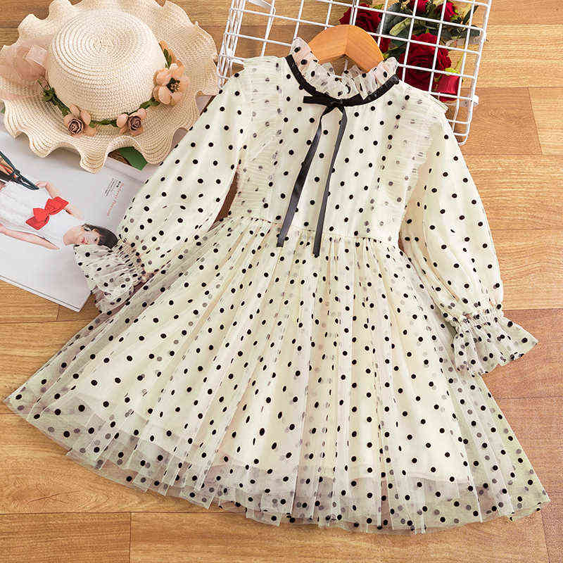 Lace Princess Dress Summer Girls Clothes 3 5 8 Years Kids Dresses for Girls Polka Dot Flower Wedding Evening Children Clothing Y220510