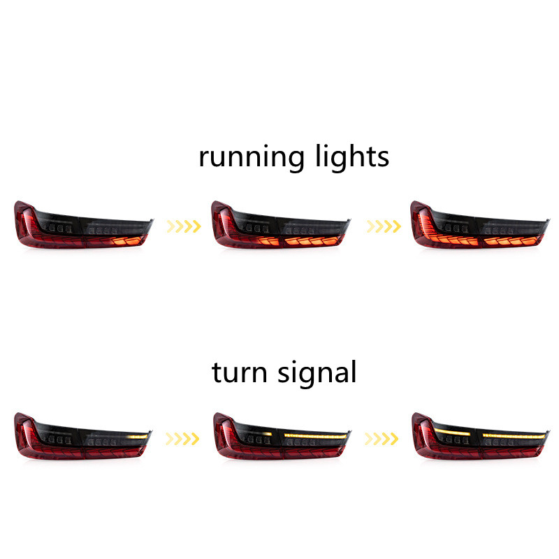 Auto Taillights For BMW New 3 Series G20 Dragon Scale LED Taillight Assembly Streamer Turn Signal +Reverse+Fog+Running Rear Lamp 19-21