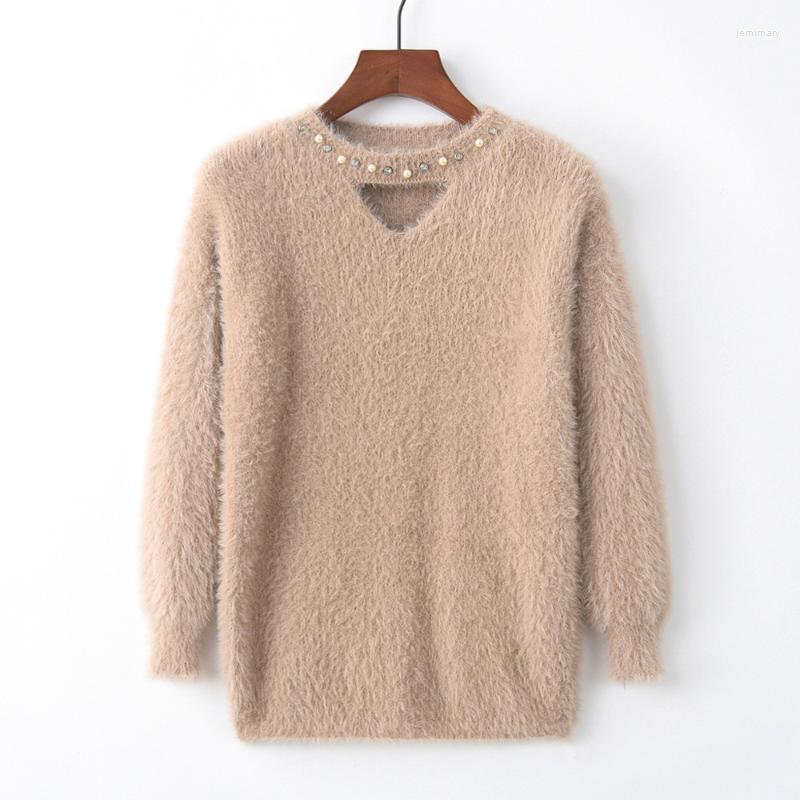 Women's Sweaters Autumn Sweater Head Pearl Diamond Embellishment Hollow Imitation Mink Knitting Versatile For Women Jemi22, Beige
Women's Sweaters Autumn Sweater Head Pearl Diamond Embellishment Hollow Imitation Mink Knitting Versatile For Women Jemi22, Beige