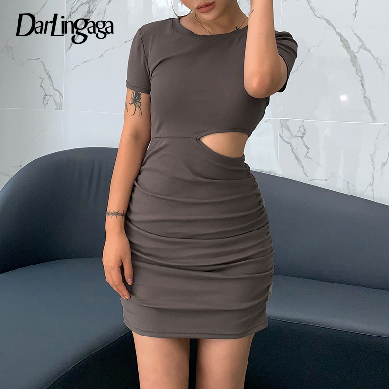 Korean Fashion Ruched Bodycon Casual Dress Female Cut Out Basic Sexy Summer Dress Short Sleeve Sundress Cotton Solid, Black
Korean Fashion Ruched Bodycon Casual Dress Female Cut Out Basic Sexy Summer Dress Short Sleeve Sundress Cotton Solid, Black