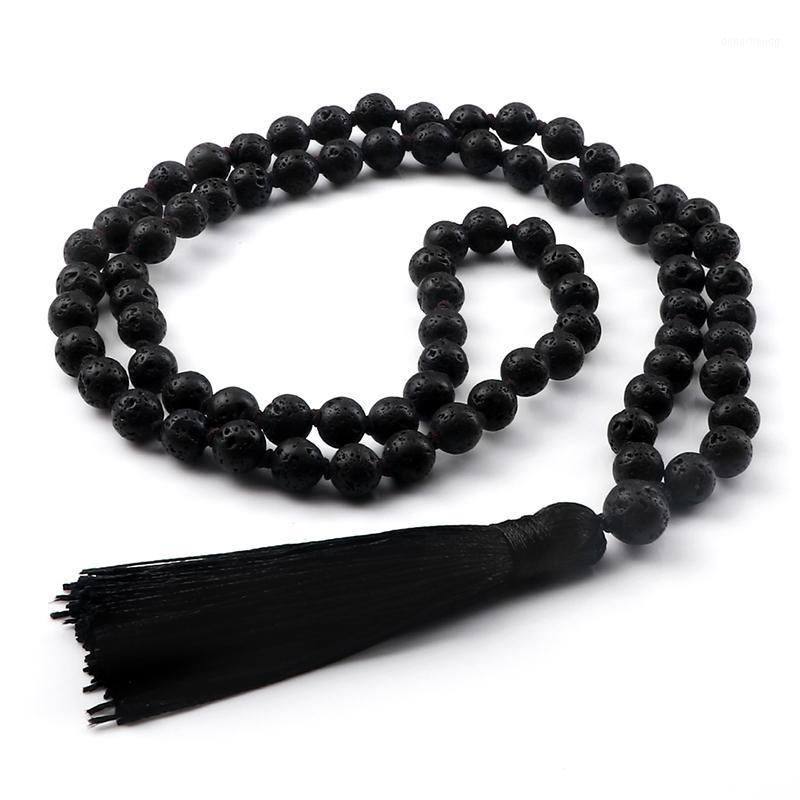 Pendant Necklaces 8mm Beads Necklace Natural Volcanic Lava Stone Handmade Knot Mala Tassel For Women Men Rosary Meditation Jewelry Gift
Pendant Necklaces 8mm Beads Necklace Natural Volcanic Lava Stone Handmade Knot Mala Tassel For Women Men Rosary Meditation Jewelry Gift