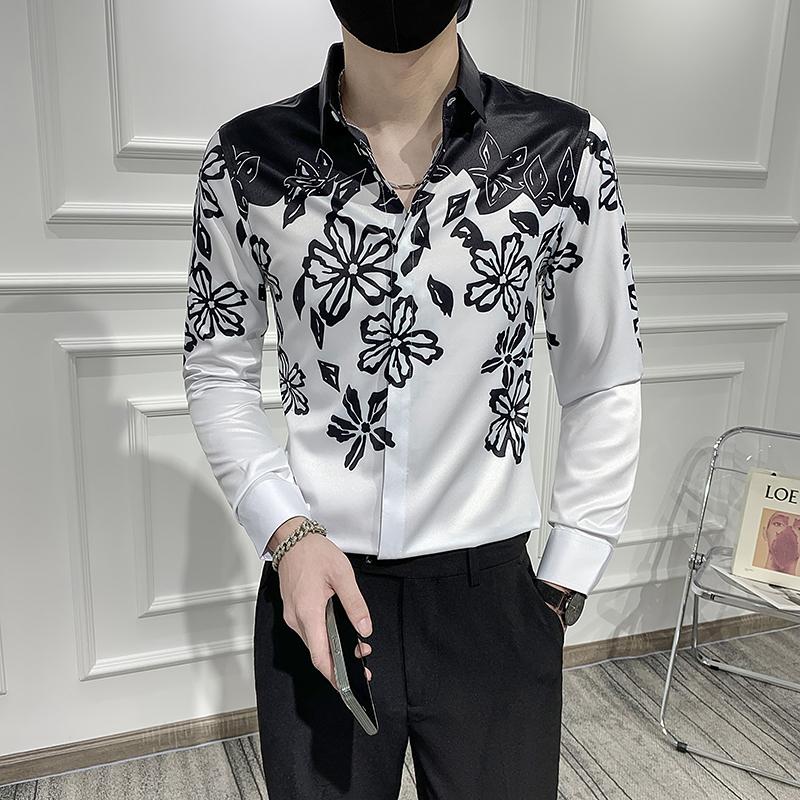 Men's Casual Shirts Spring Fashion Print Long Sleeve Tuxedo Men Clothing 2022 Slim Fit Club Dress Chemise HommeMen's, Top black
Men's Casual Shirts Spring Fashion Print Long Sleeve Tuxedo Men Clothing 2022 Slim Fit Club Dress Chemise HommeMen's, Top black