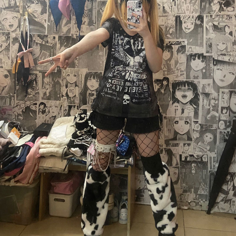 Punk Graphic Gothic Tshirt Women Harajuku Fairy Grunge Skull Top Tee Dark Academia Aesthetic Emo Plus Size Alternative Clothes 220321