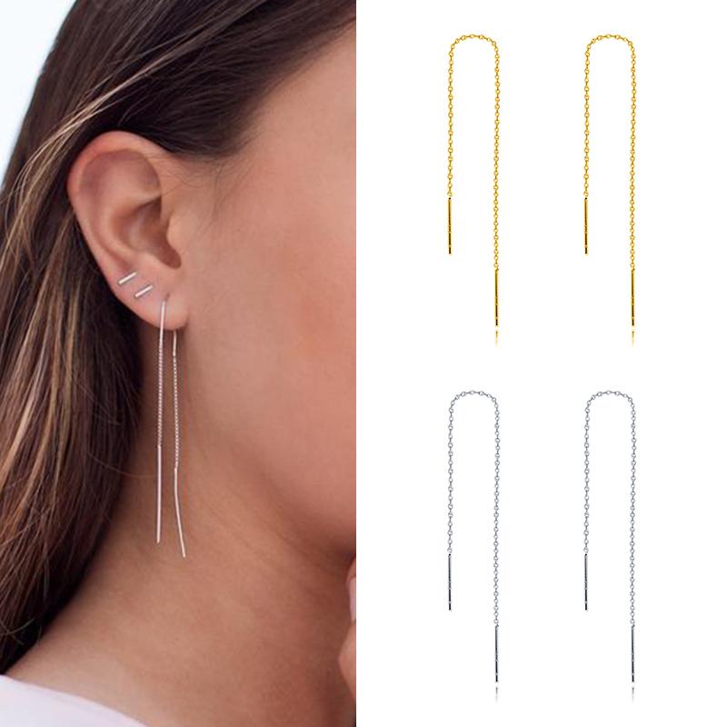 Dangle & Chandelier Simple Gold Silver Chain Earrings For Women 925 Sterling Ear Needle Long Charm Threader JewelryDangle
Dangle & Chandelier Simple Gold Silver Chain Earrings For Women 925 Sterling Ear Needle Long Charm Threader JewelryDangle