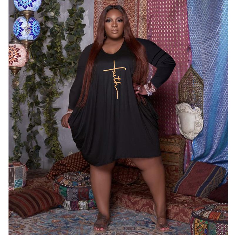 Plus Size Dresses Sexy Women's Clothing Loose Golden Letters Pattern Stretch Round Neck Pocket Dress Elegant 4xl Urban CasualPlus, Black
Plus Size Dresses Sexy Women's Clothing Loose Golden Letters Pattern Stretch Round Neck Pocket Dress Elegant 4xl Urban CasualPlus, Black