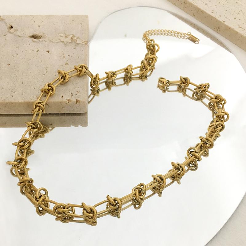 Chokers Monlansher Knotted Chain Gold Color Titanium Steel Necklaces Statement Collar Fashion JewelryChokers
Chokers Monlansher Knotted Chain Gold Color Titanium Steel Necklaces Statement Collar Fashion JewelryChokers